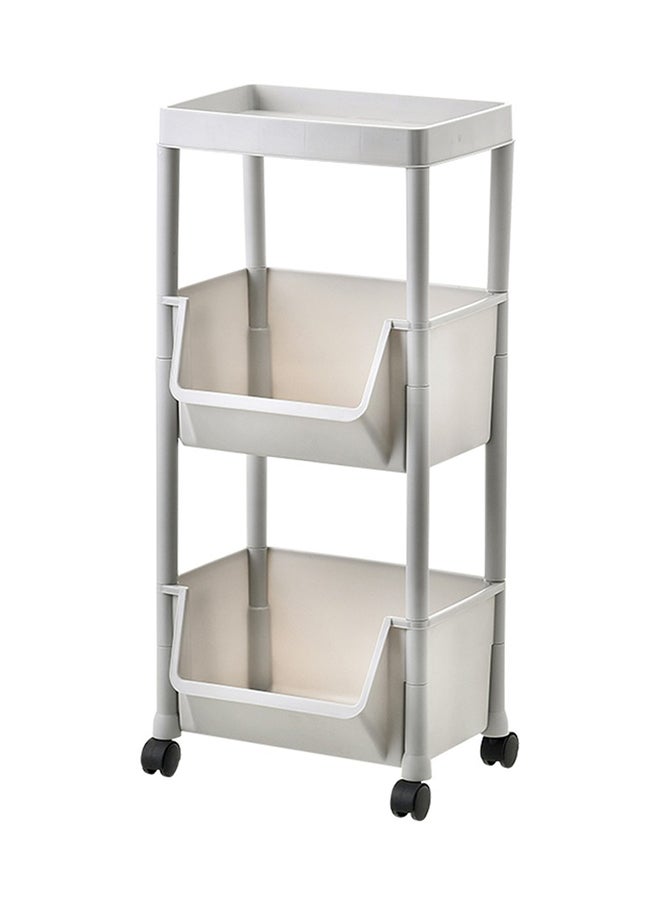 Trolley Rolling Storage Shelf Rack Grey - Image 1