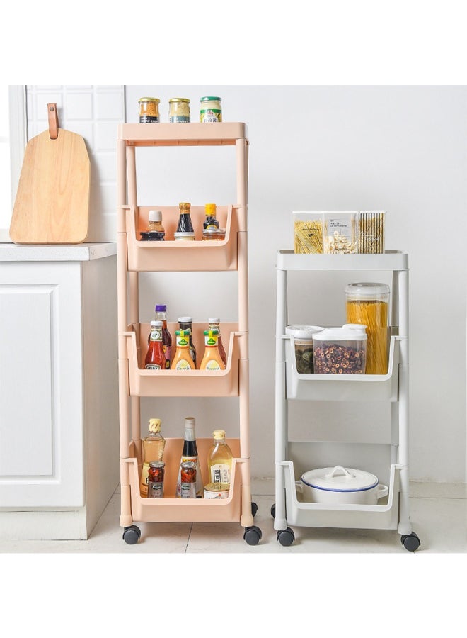 Trolley Rolling Storage Shelf Rack Grey - Image 2