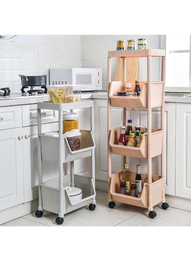 Trolley Rolling Storage Shelf Rack Grey - Image 3