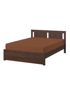 Cotton home Flat Bed Sheet Fabric Brown 220x240cm  - Image 1