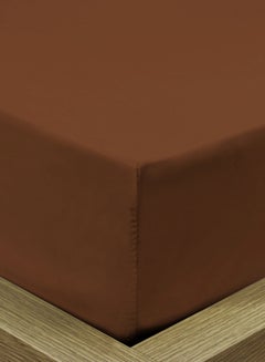 Cotton home Flat Bed Sheet Fabric Brown 220x240cm  - Image 2