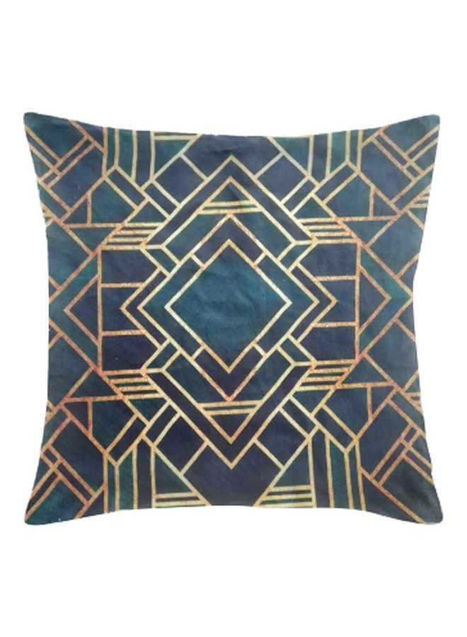 Decorative Filled Printed Cushion Fabric Green/Gold 45x45cm - v1594382682/N39233369A_1