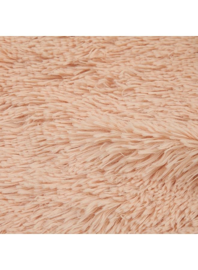 غطاء رقيق للزينة مصنوعة من الفرو الصناعي مختلط بيج 63x79بوصة - Image 2