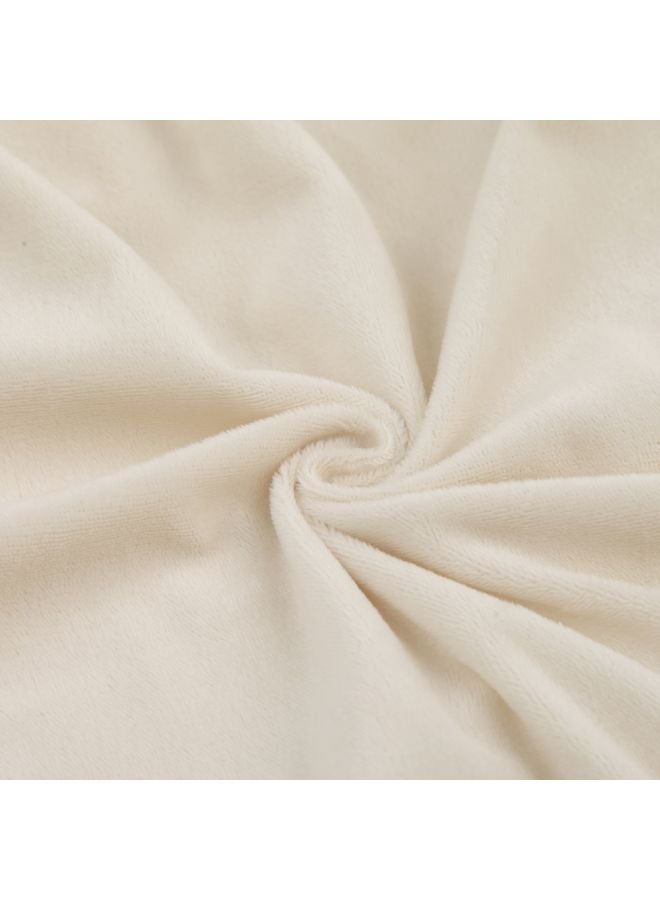 غطاء رقيق للزينة مصنوعة من الفرو الصناعي combination أبيض 63x79بوصة - Image 4