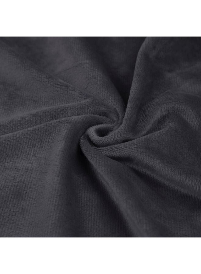 Faux Fur Decorative Fluffy Blanket Combination Dark Grey 51x63inch - Image 4