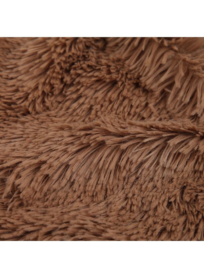 بطانية منفوشة للزينة من الفراء الصناعي combination كاكي 51x63بوصة - Image 3