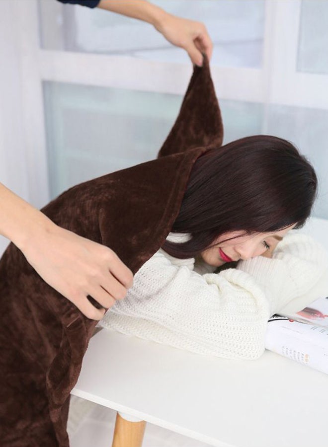 Flannel Fleece Bed Blanket Combination Coffee 180x200cm - Image 2