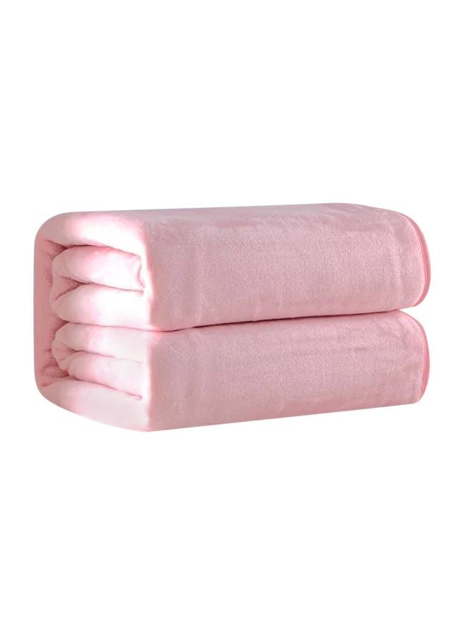 بطانية سرير من صوف الفلانيل مختلط وردي 120x200سم - Image 1