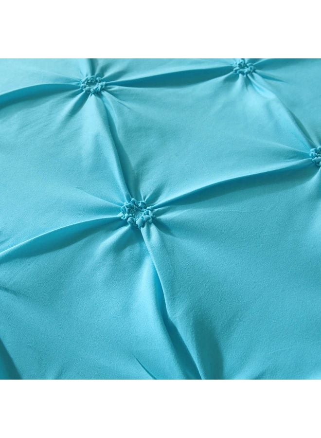 3-Piece Bed Sheet And Pillowcase Set Polyester Blue Full - Image 3