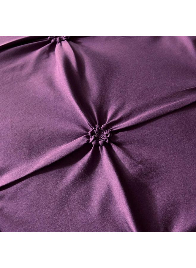 3-Piece Bed Sheet And Pillowcase Set Polyester Purple King - Image 4