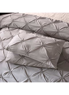 Generic 3-Piece Bed Sheet And Pillowcase Set Polyester Grey King  - Image 5