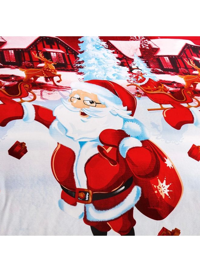 Decdeal 3-Piece Santa Printed Duvet Cover Set Polyester Multicolour Twin - Image 3