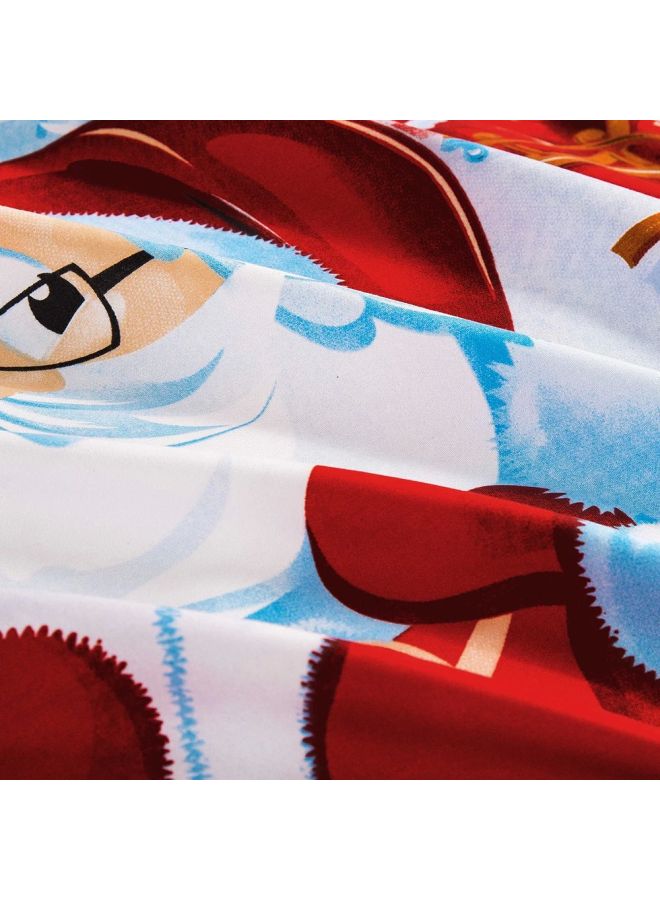 Decdeal 3-Piece Santa Printed Duvet Cover Set Polyester Multicolour Twin - Image 4