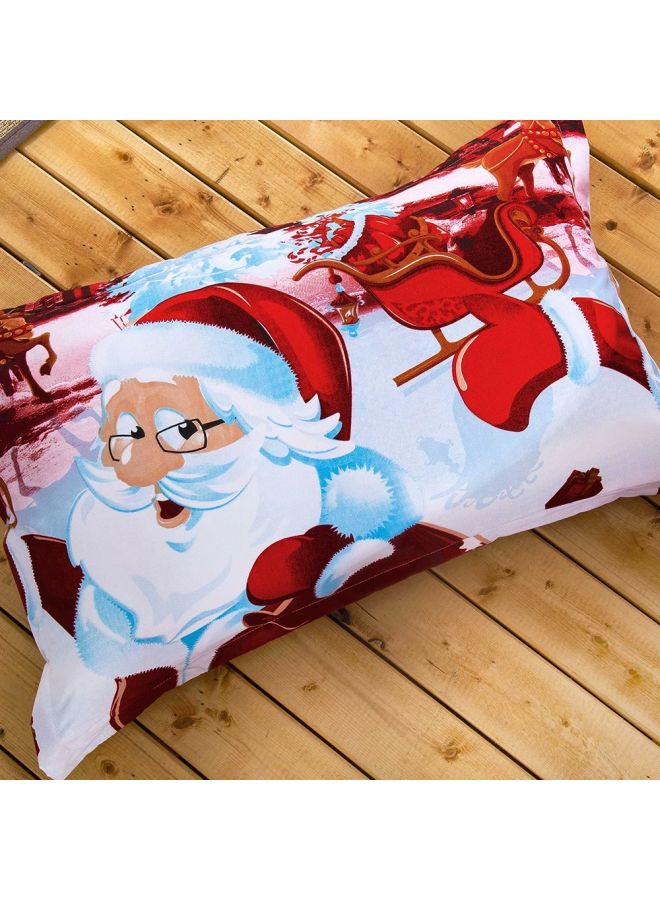 Decdeal 3-Piece Santa Printed Duvet Cover Set Polyester Multicolour Twin - Image 5