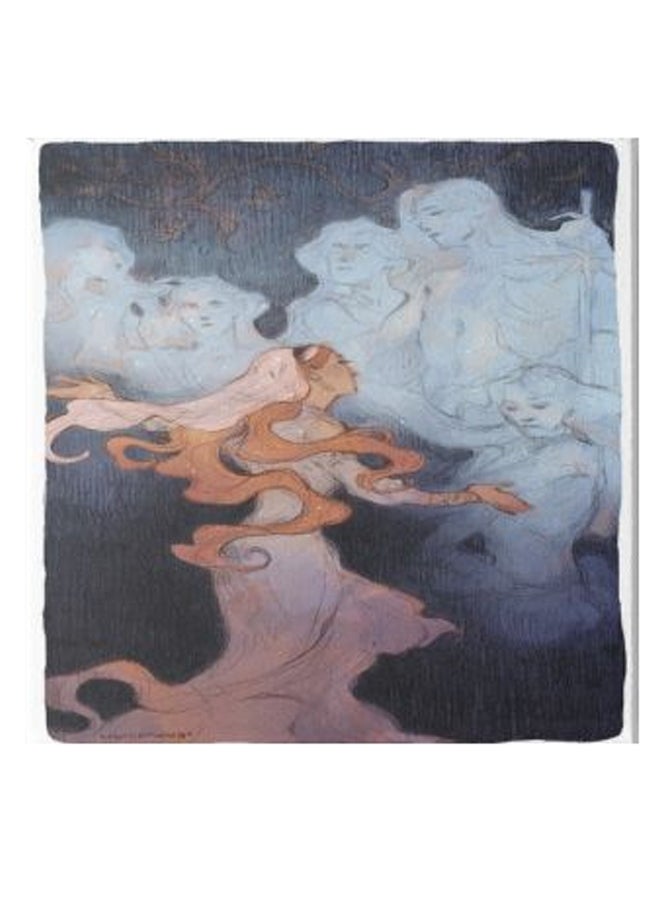 Girl Animation Hidden Frame Canvas Wall Painting Multicolour 50 x 50cm - Image 1