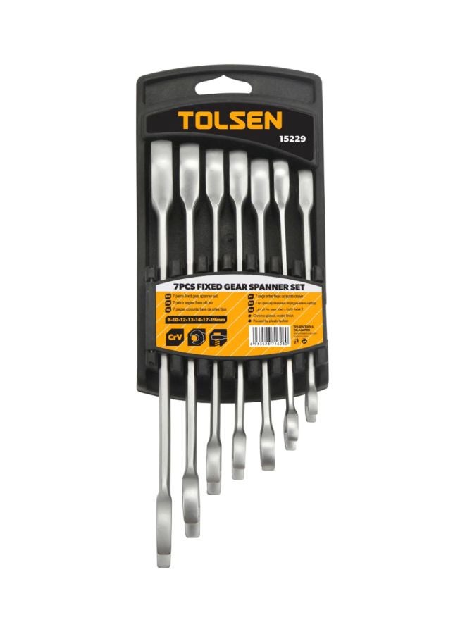 تولسين طقم مفاتيح ربط بترس ثابت مكون من 7 قطع فضي Spanner(8, 10, 12, 13, 14, 17, 19)  - Image 1