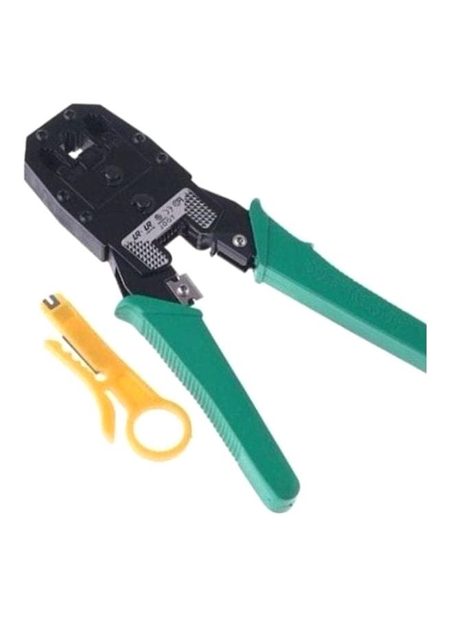 Generic RJ45 CAT5 Network LAN Cable Crimper Plier With Stripping And Punch Down Tool Green/Black/Yellow 195x70mm  - Image 2