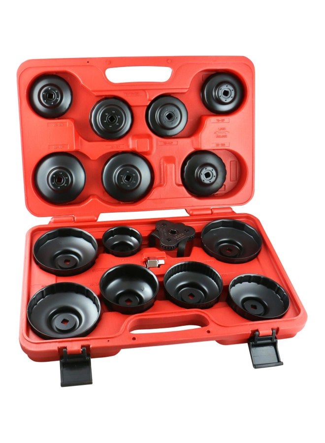 LICOTA 16-Piece Cup Type Oil Filter Wrench Set Black/Red  - Image 1