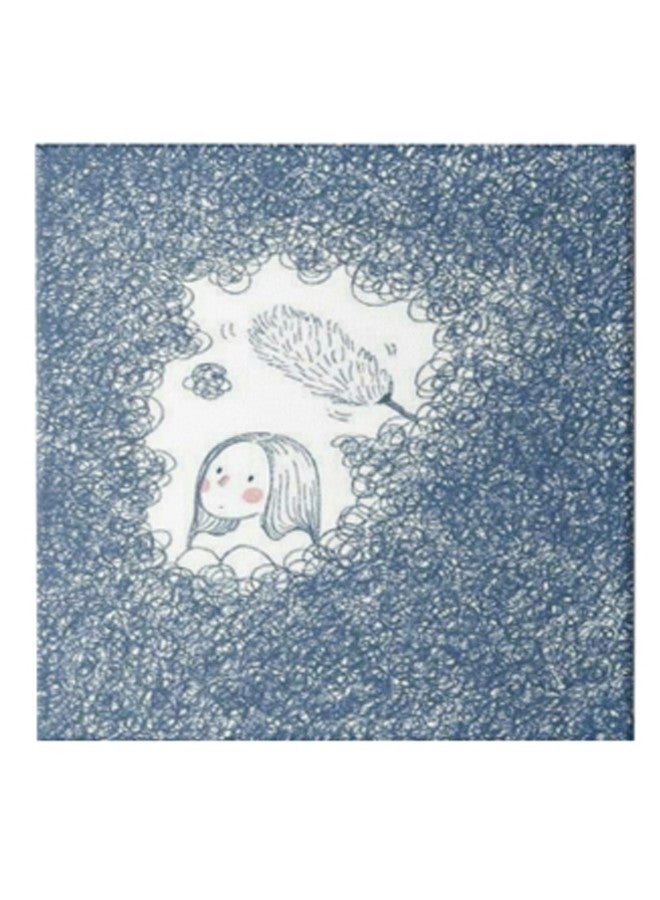 Animation Girl Hidden Frame Canvas Wall Painting White/Black 50 x 50cm - Image 1