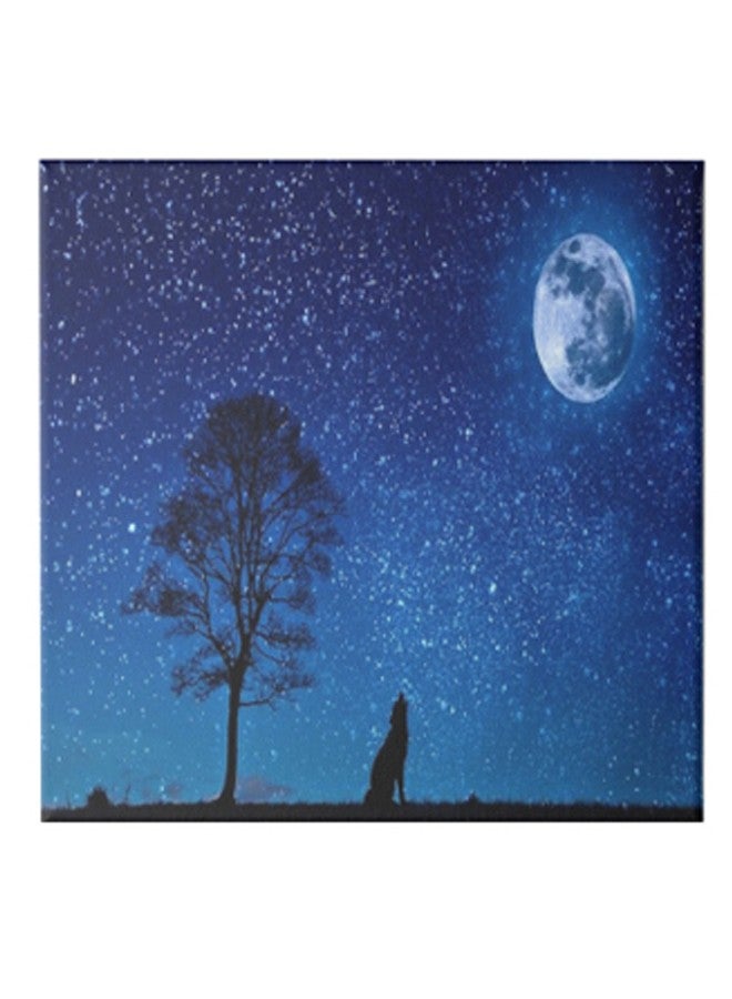 Night View Hidden Frame Canvas Wall Painting Blue/Black/White 50 x 50cm - Image 1