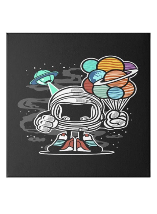 Astronaut Printed Wall Art Painting With Hidden Frame Multicolour 50 x 50cm