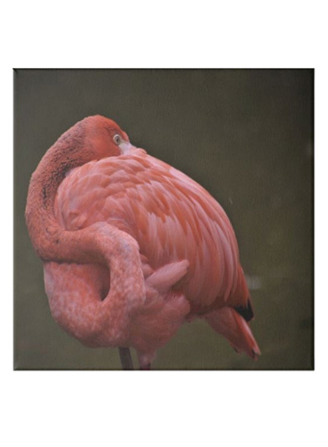 Flamingo Printed Wall Art Painting With Hidden Frame Multicolour 50 x 50cm