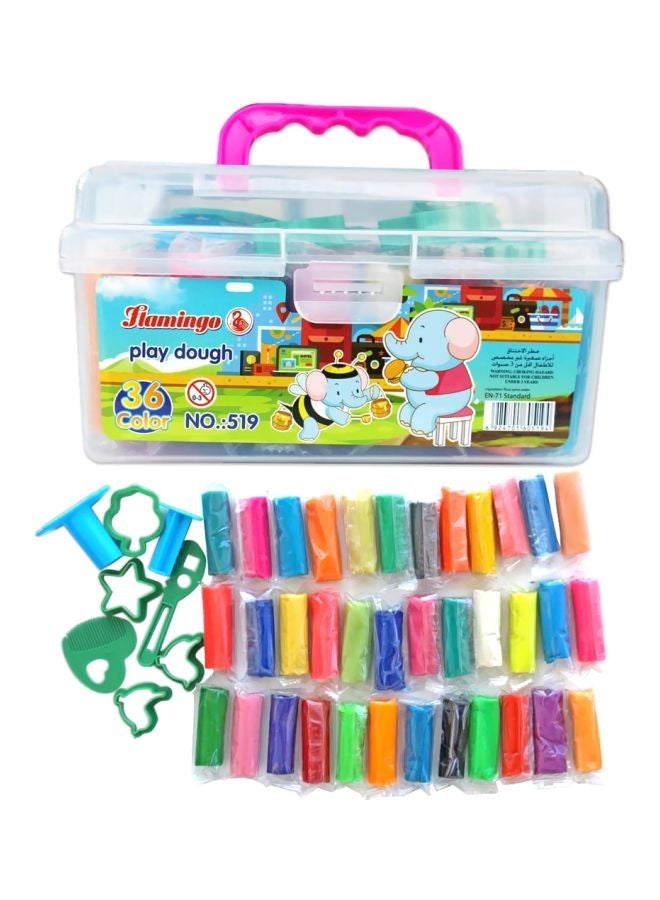Flamingo 43-Piece 36-Colour Play Dough Modelling Clay Set PD001 - Image 1