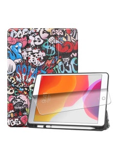 VINSOC Flip Cover For Apple iPad 7th Generation With Accessory Kit Black/Red/Blue  - Image 1