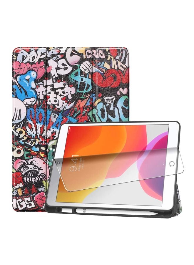 VINSOC - Flip Cover For Apple iPad 7th Generation With Accessory Kit Black/Red/Blue - Image 1