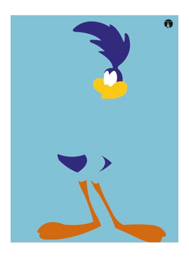 Printed Decorative Plate Blue/Yellow/Beige 15 x 20cm