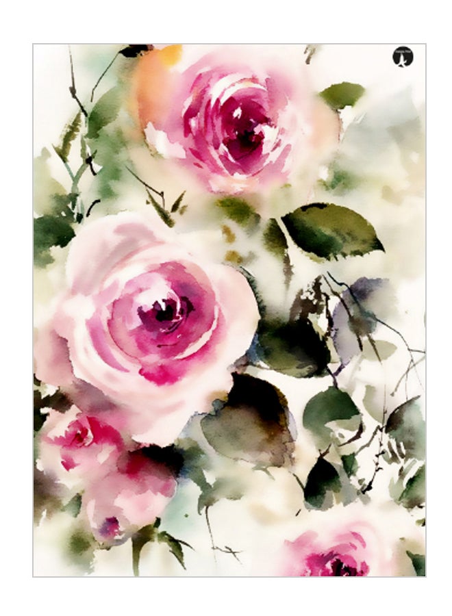 طبق مزخرف بطبعات متعدد الألوان 15 x 20سم