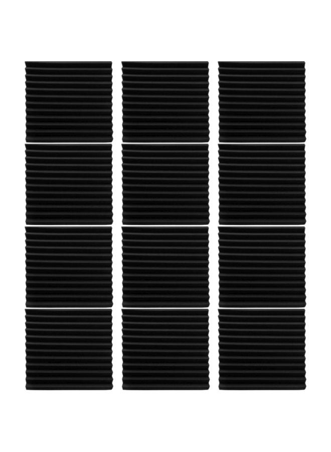 إسفين عازل للصوت من مادة إسفنجية لاستوديو تسجيل من 12 قطعة E5725-1 أسود - Image 1