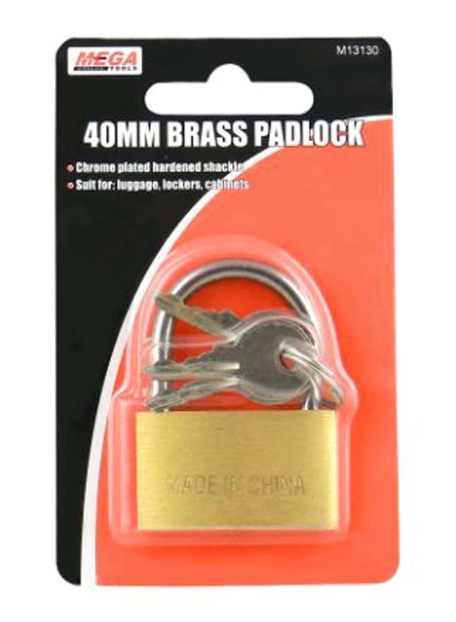 MEGA Chrome Plated Pad Lock Gold/Silver  - Image 2