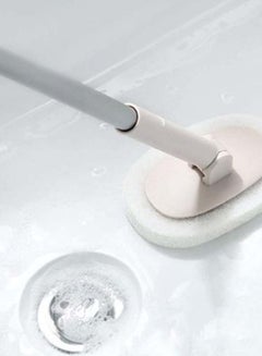 AIWANTO Extendable Long Handle Scrubber Brush White/Silver 90cm  - Image 2