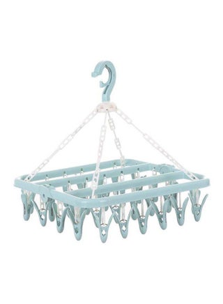 علاقة تجفيف الملابس قابلة للطي مكونة من 32 مشبك أزرق/ أبيض - v1594398478/N39232713A_1