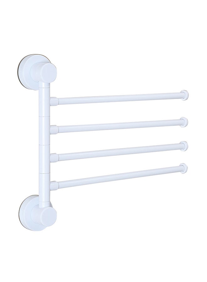 4-Arm Wall Mounted Towel Bar With Suction Cup White 38.5 x 31.5 x 4.5cm - Image 1