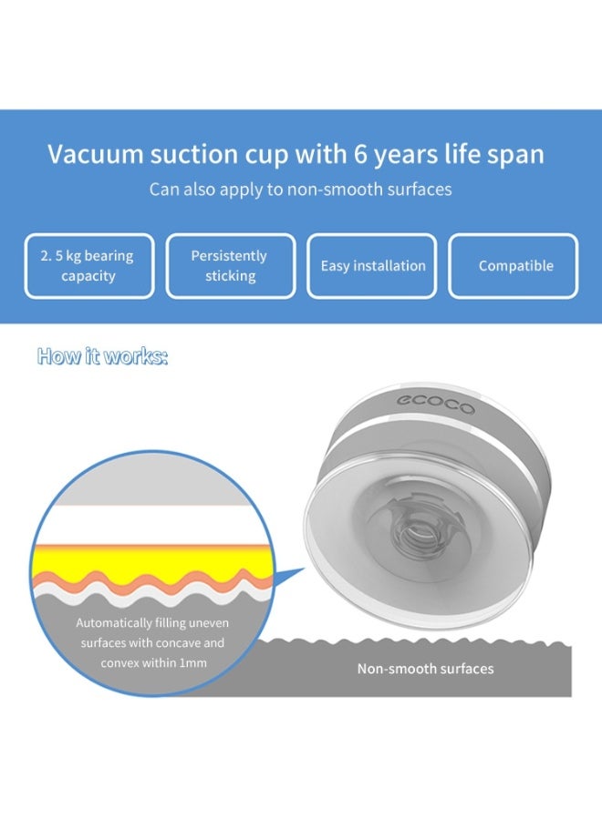 4-Arm Wall Mounted Towel Bar With Suction Cup White 38.5 x 31.5 x 4.5cm - Image 3