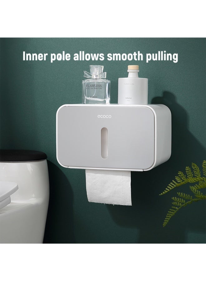Generic - Wall Mounted Paper Holder Dispenser Grey 21 x 13.5 x 13.5centimeter - Image 1