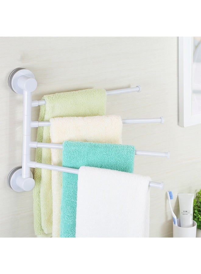 4-Arm Wall Mounted Towel Bar With Suction Cup White 38.5 x 31.5 x 4.5cm - Image 4