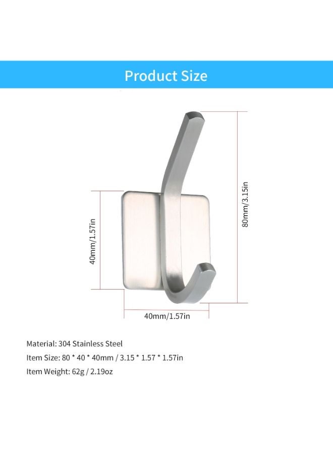 Generic - 4-Piece Robe Towel Wall Hanger Coat Hook Silver 9centimeter - Image 1