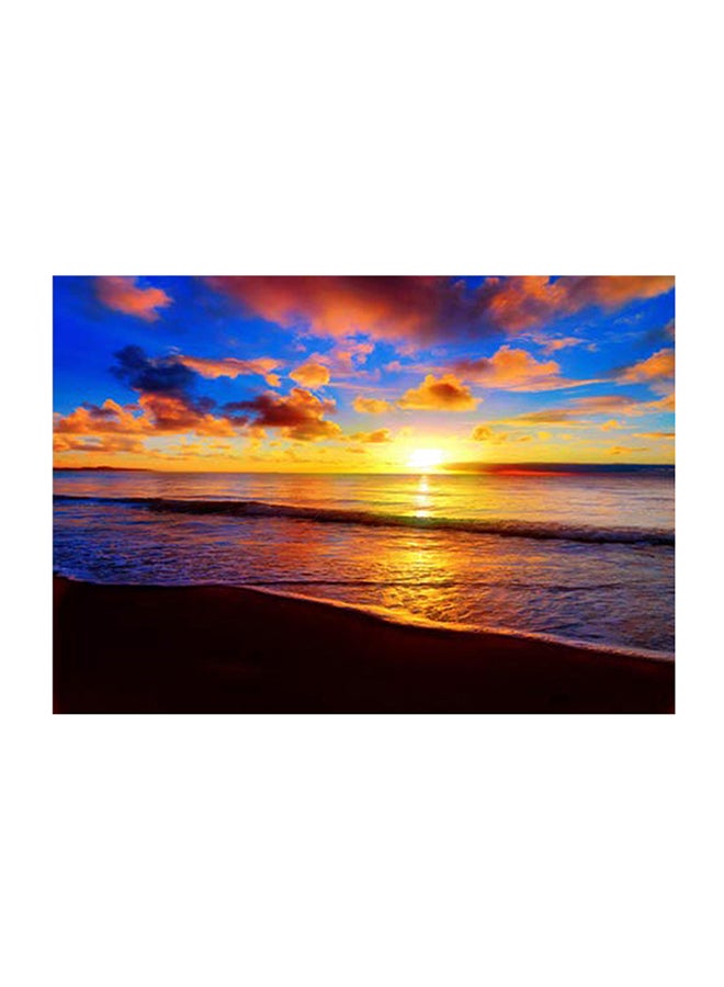 Beach Sunrise Wall Art Painting Multicolour 30 x 40cm - Image 1