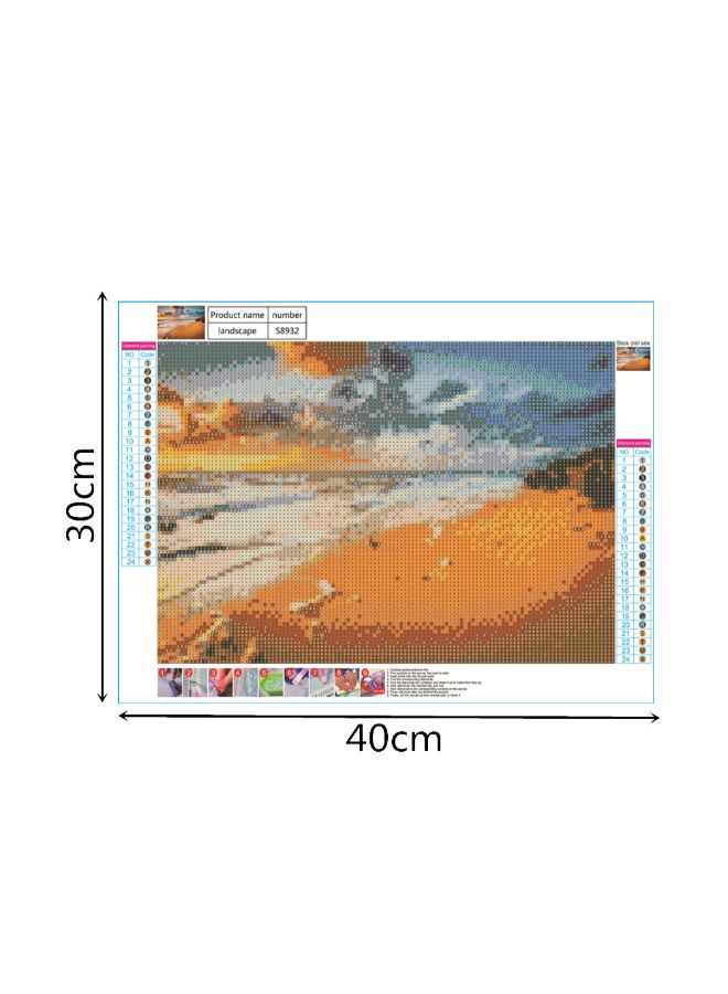 Sunset Beach Wall Art Painting Multicolour 30 x 40cm - Image 5
