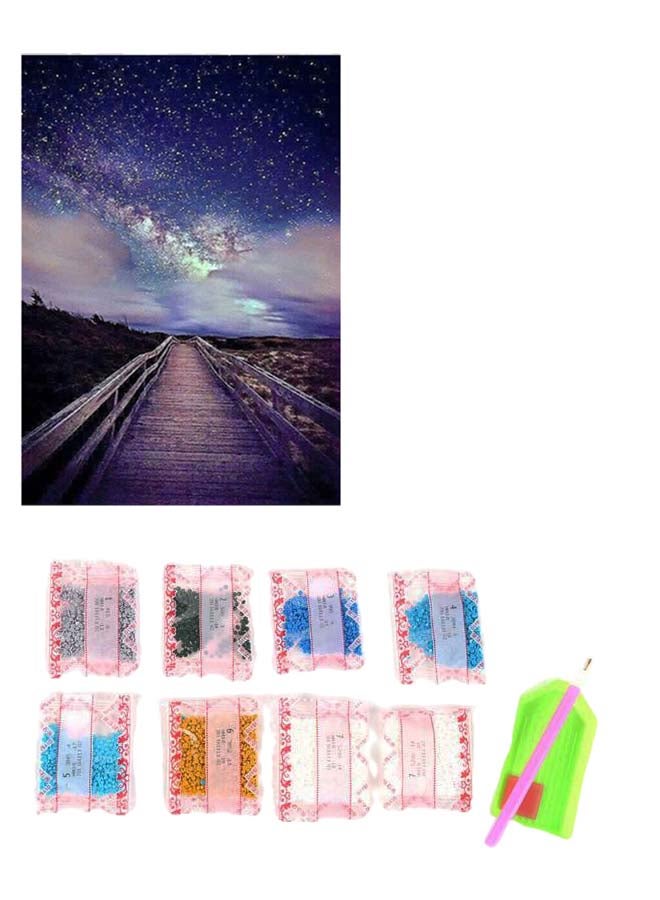 ماركة غير محددة طقم لوحة رسم ألماسي D5 Crystal لديكور الحائط، يمكنك صنعها بنفسك أسود/أزرق 30 x 10Ø³Ù†ØªÙŠÙ…ØªØ±  - Image 1