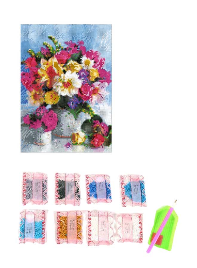 DIY 5D Diamond Flower Painting Embroidery Wall Decor Kit Multicolour 30 x 40cm - Image 1