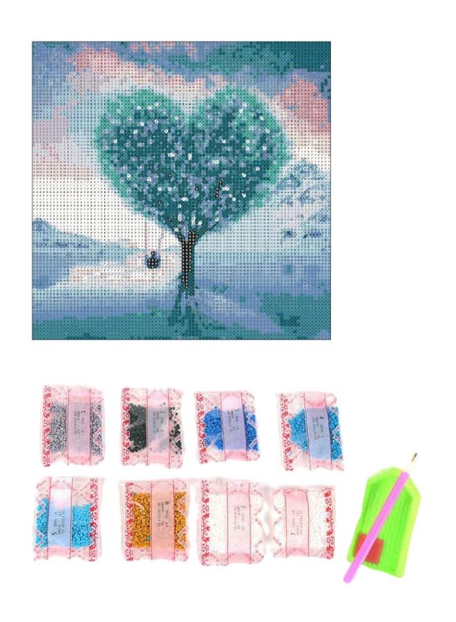 Generic DIY 5D Diamond Heart Painting Embroidery Wall Decor Kit Green/Blue/Pink 30 x 30centimeter  - Image 1
