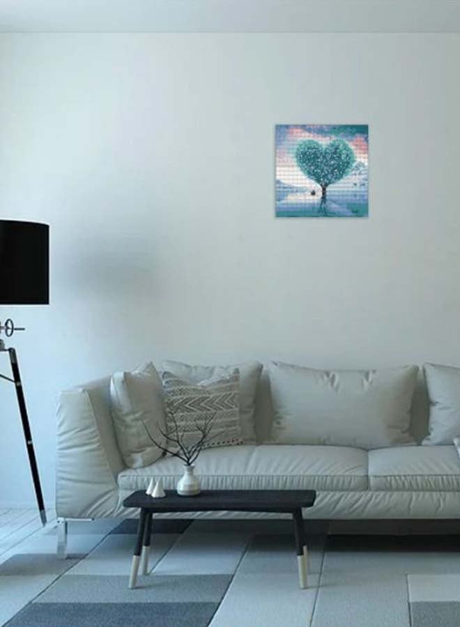 Generic DIY 5D Diamond Heart Painting Embroidery Wall Decor Kit Green/Blue/Pink 30 x 30centimeter  - Image 2