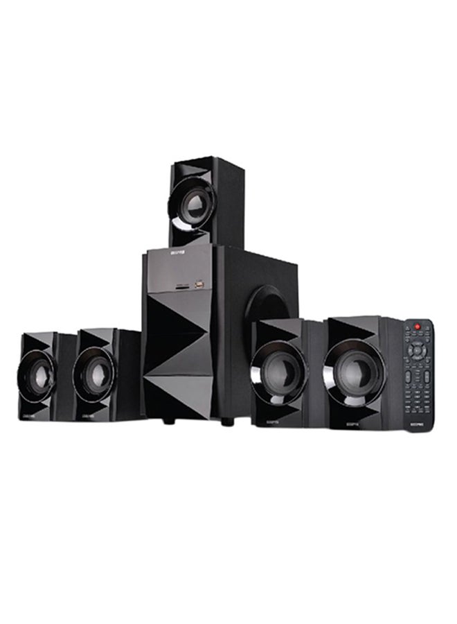 GEEPAS 5.1-Channel Multimedia Speaker System With USB - SD Card Slots And FM Radio - Bluetooth GMS8527 Black