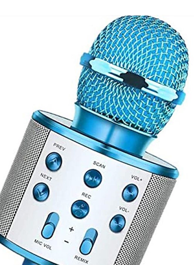 Generic Wireless Karaoke Microphone WS-858 Blue/Silver  - Image 3