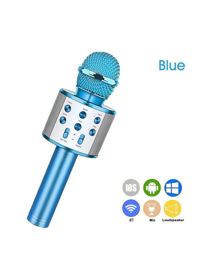 Generic Wireless Karaoke Microphone WS-858 Blue/Silver  - Image 2