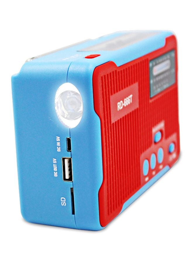 Generic Solar Powered FM Radio RD666T Blue/Red  - Image 3